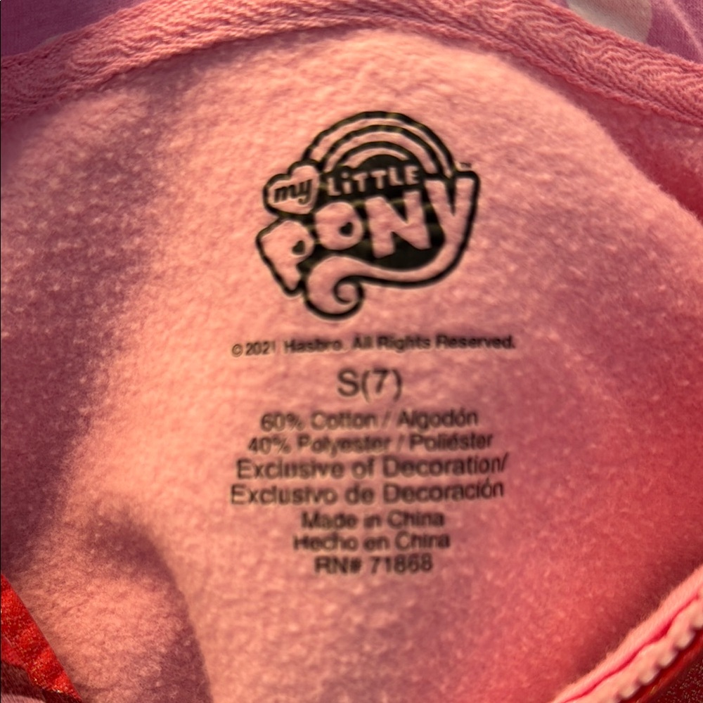 My Little Pony Pink Hoodie with Red Stripes - Picture 3 of 3